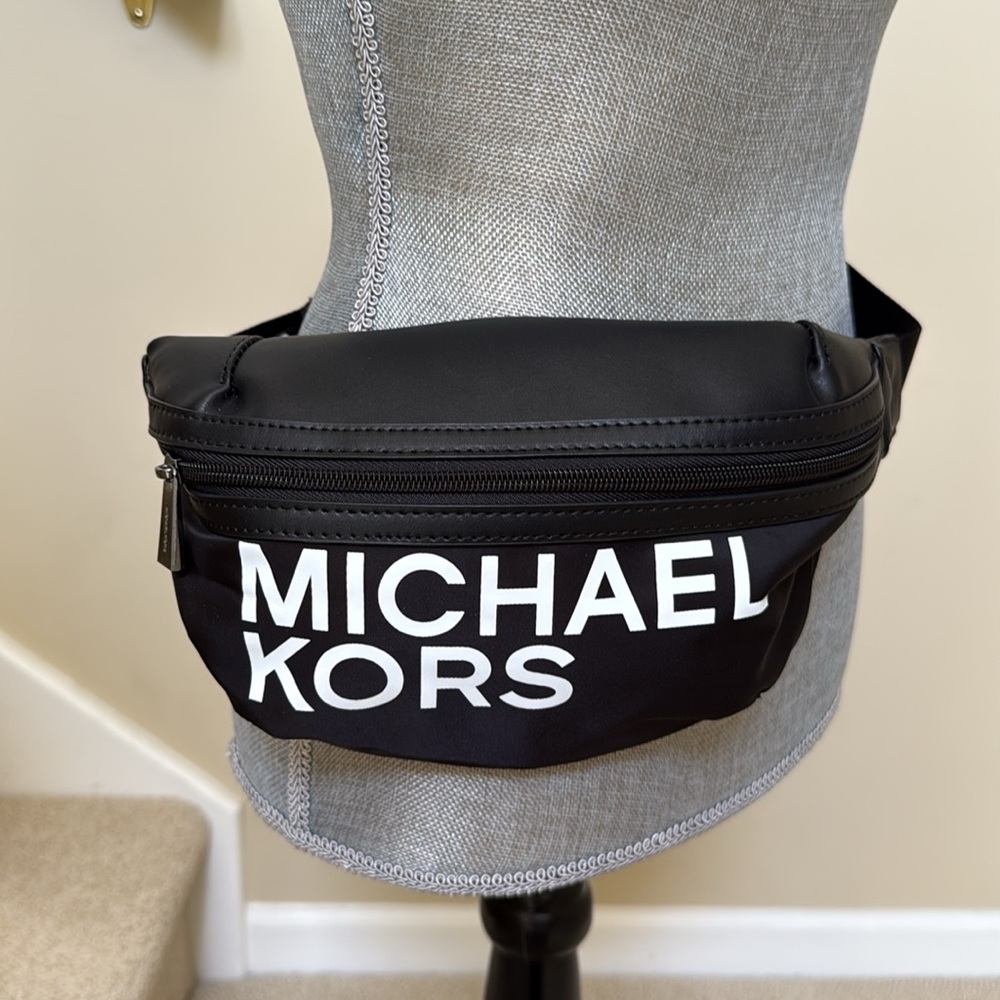 New Michael Kors Black Waist Bag.  Adjustable strap.